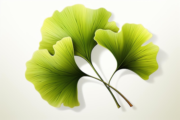 Vektor ginkgoblatt ginkgo biloba blätter isoliert auf weißem hintergrund