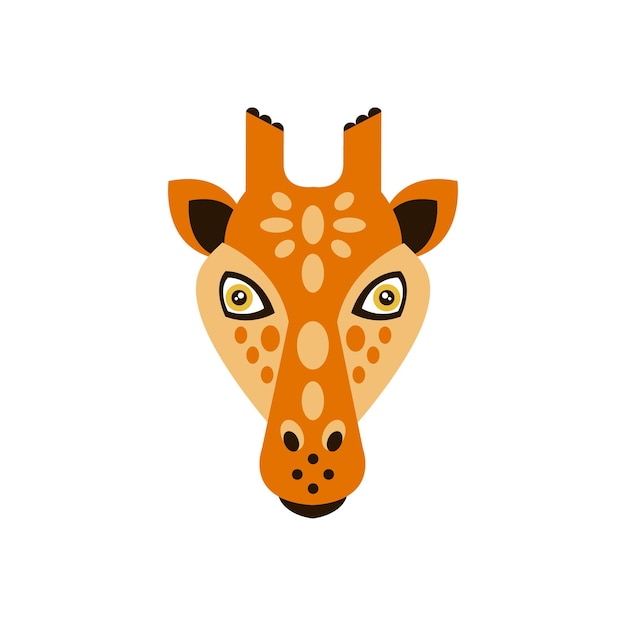 Vektor giraffe afrikanische tiere stilisierter geometrischer kopf