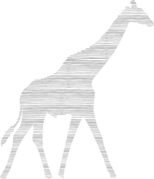 Giraffe Kontur Barcode Streifenmuster schwarz