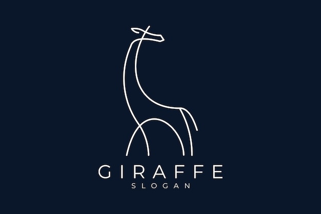 Vektor giraffe-linien-art-vektor-logo-design