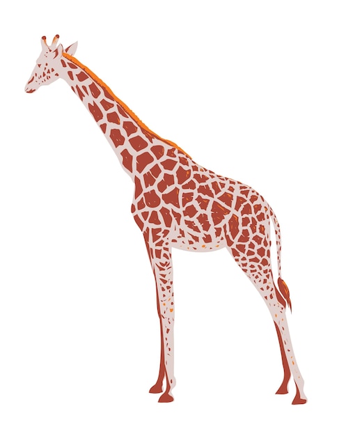 Vektor giraffe oder giraffa camelopardalis seitensicht wpa kunst