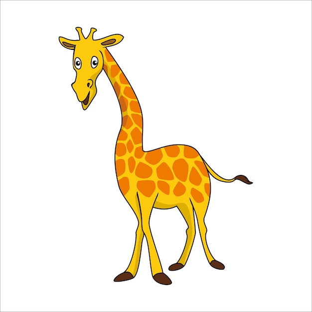 Giraffen-cartoon-design. lange halstierikonenillustration.