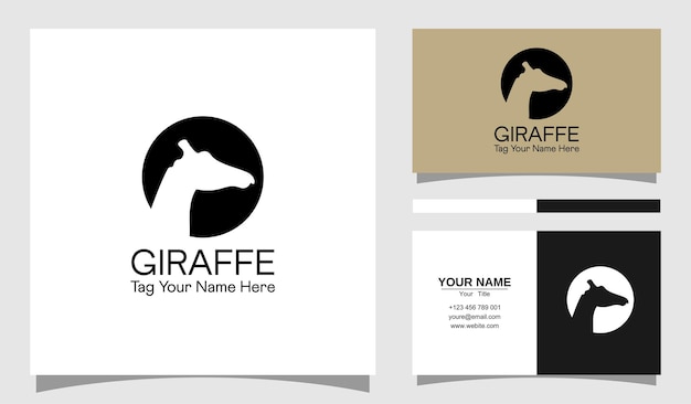 Giraffenlogo-grafikvektor oder giraffenkopflogo