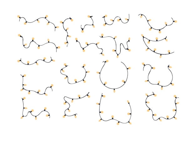 Vektor girlanden mit glühbirnen. gut für weihnachtliche designs. vektor-illustration.