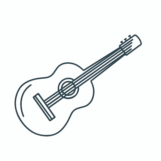 Gitarre-doodle-stil isolierte objekt-vektor-illustration