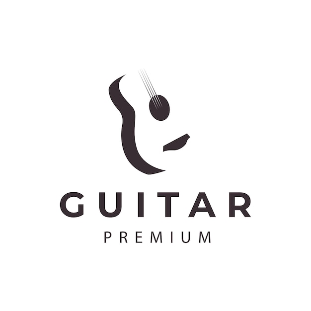 Gitarre logo gitarrensaiten musikinstrument vektorsymbol symbol illustration designvorlage