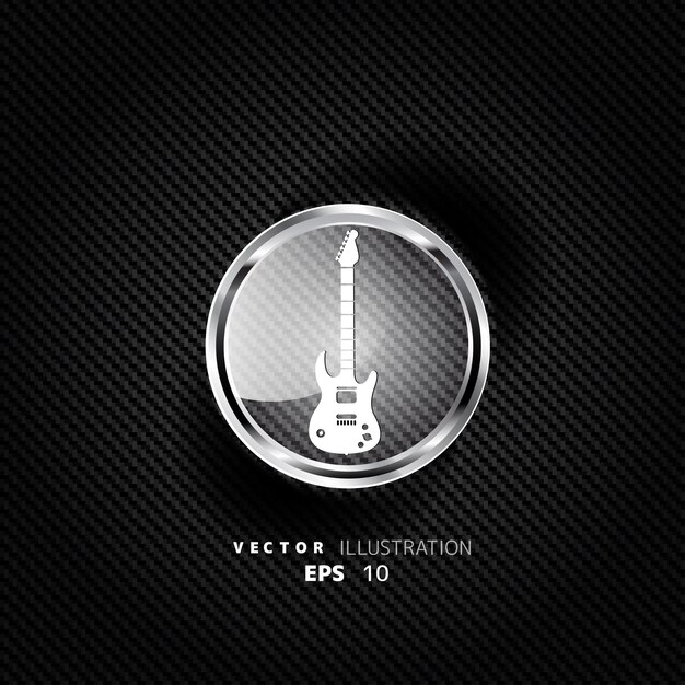 Vektor gitarren-icon-musikhintergrund