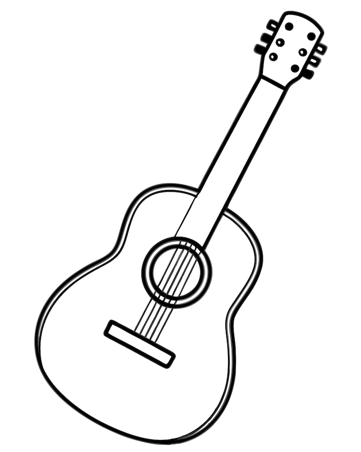 Vektor gitarren-linien-vektor und ikonen-illustration