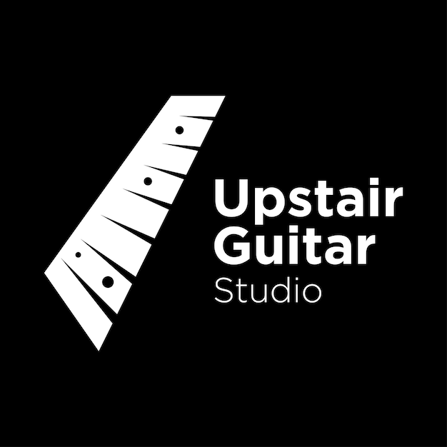 Gitarren-logo-design im obergeschoss