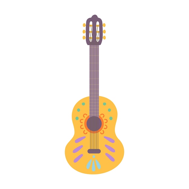 Gitarrentag des toten dia de los muertos handgezeichnete illustration