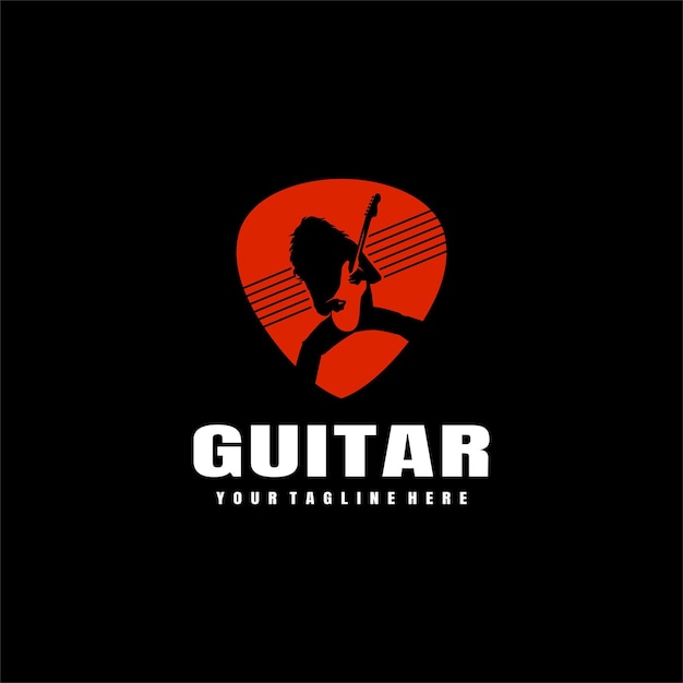 Gitarrist-logo-vektor-symbol-illustration premium-vektor