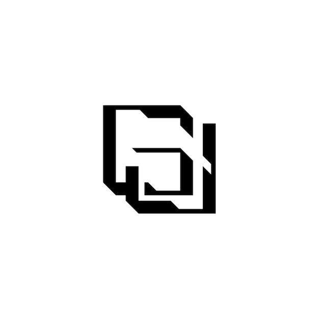 GJ-Monogramm-Logo-Design, Buchstabe, Text, Name, Symbol, einfarbig, Logo, Alphabet, Zeichen, einfaches Logo