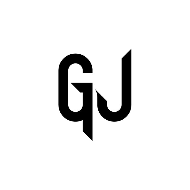 GJ-Monogramm-Logo-Design, Buchstabe, Text, Name, Symbol, einfarbig, Logo, Alphabet, Zeichen, einfaches Logo