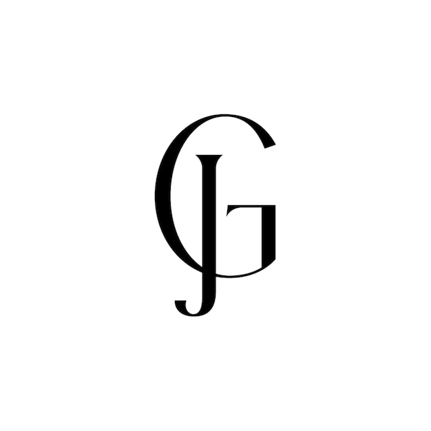 GJ-Monogramm-Logo-Design, Buchstabe, Text, Name, Symbol, einfarbig, Logo, Alphabet, Zeichen, einfaches Logo