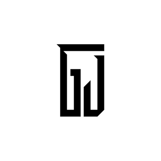 GJ-Monogramm-Logo-Design, Buchstabe, Text, Name, Symbol, einfarbig, Logo, Alphabet, Zeichen, einfaches Logo