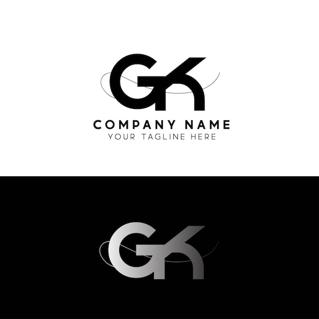 Vektor gk-anfangsbuchstaben-logo