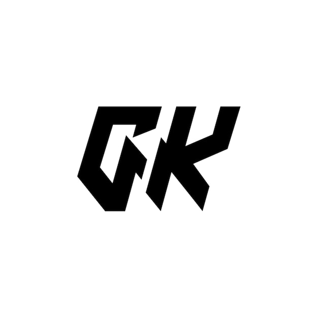 GK-Monogramm-Logo-Design, Buchstabe, Text, Name, Symbol, einfarbig, Logo, Alphabet, Zeichen, einfaches Logo