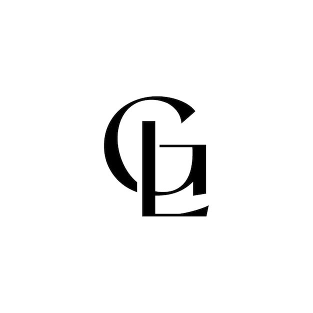 GL Monogramm Logo Design Buchstabe Text Name Symbol Monochrom Logotyp Alphabet Zeichen Einfaches Logo