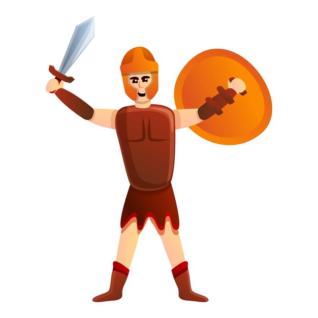 Vektor gladiator-symbol cartoon des gladiator-vektorsymbols für webdesign isoliert auf weißem hintergrund