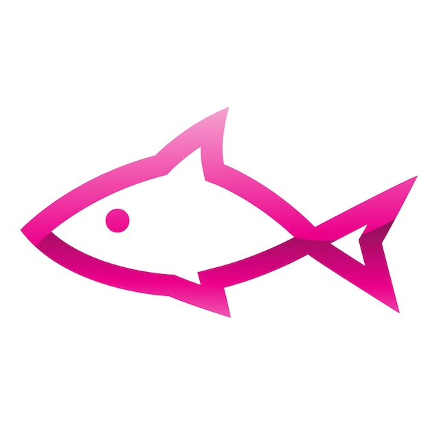 Glänzend rosa fisch-symbol