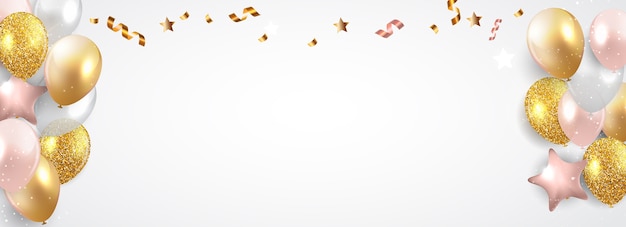 Glänzende alles Gute zum Geburtstagballons Hintergrund