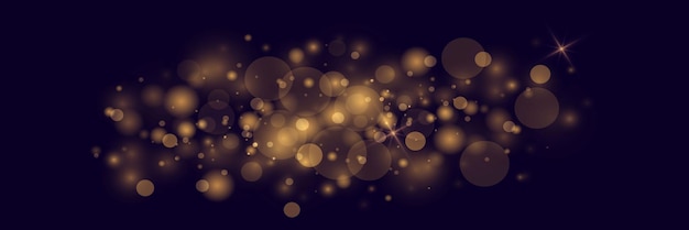 Glänzende bokeh-goldene Lichter mit Flare-Partikeln