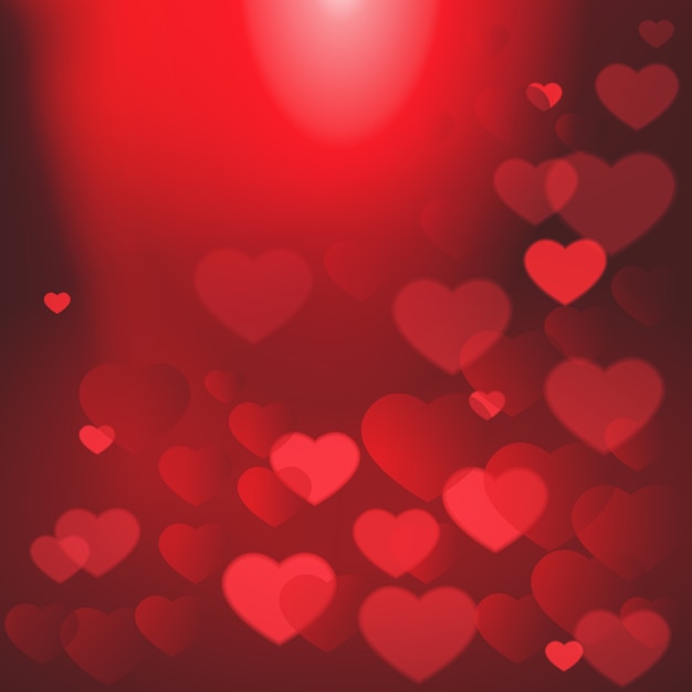 Glänzende herzen bokeh valentine day background template poster