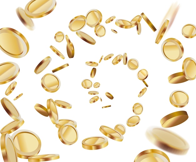 Glänzende, realistische Goldmünzen, ideal für Werbebanner oder Spielhintergrund