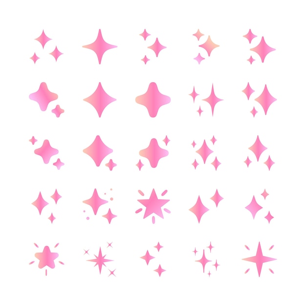 Glänzender Sternvektor mit rosa Farbverlauf, der magisch funkelt