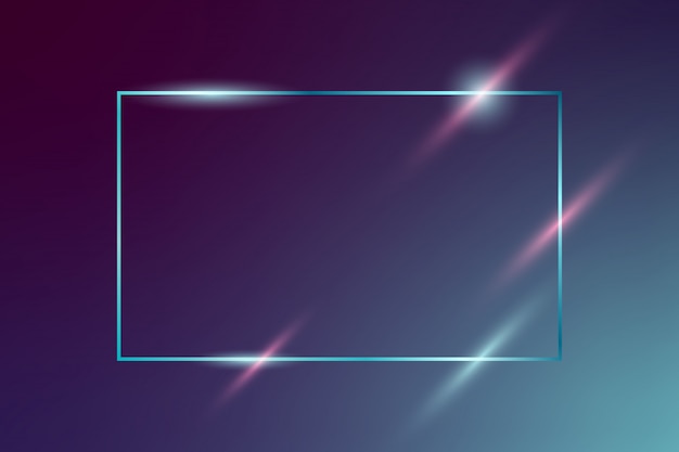 Glänzender Vektorneonrahmen auf dunkelblauem Hintergrund