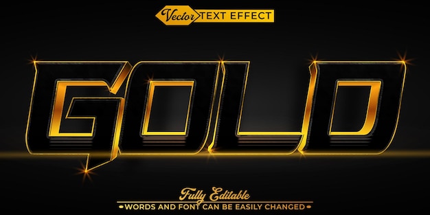Glänzendes Luxus Rich Gold Vektor Vollständig bearbeitbares Smart Object Text-Effekt