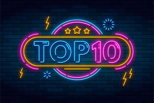 Glänzendes Top-Ten-Zeichen