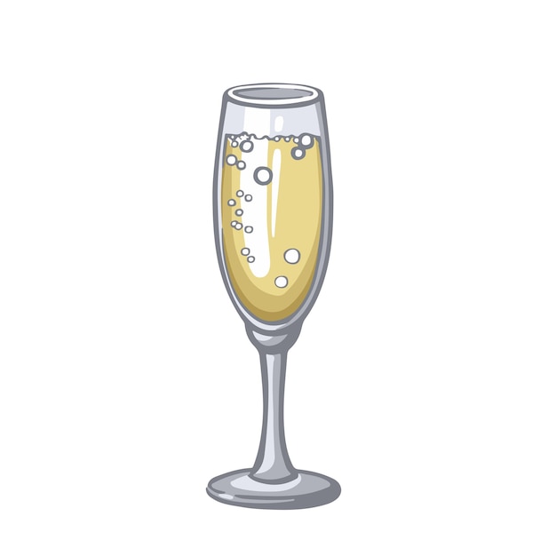 Gläser mit sekt-champagner-illustration