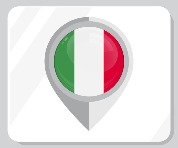 Glanzender Pin Standort Flaggensymbol Italien