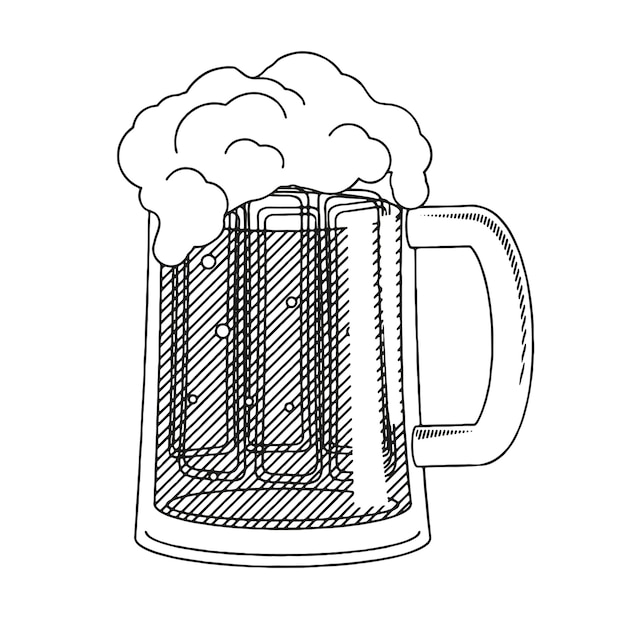 Glas Bier Gliederungsillustration