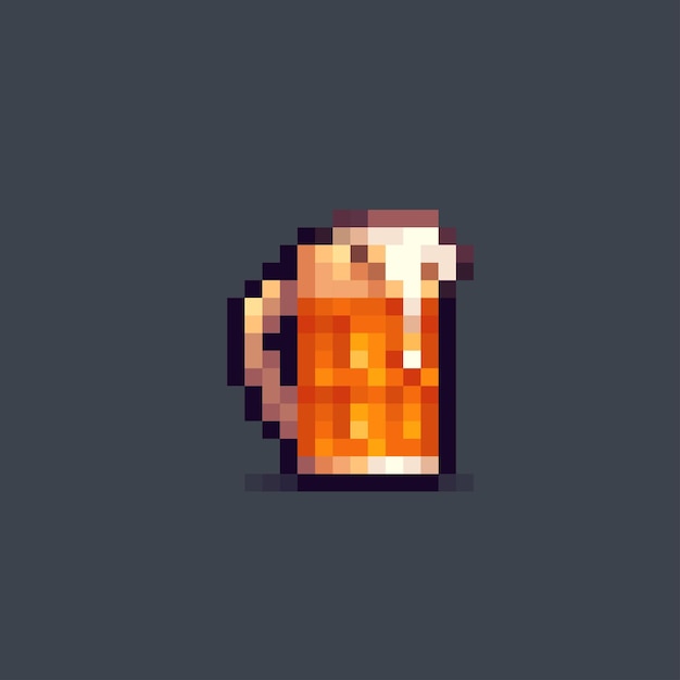 Glas bier im pixel-art-stil