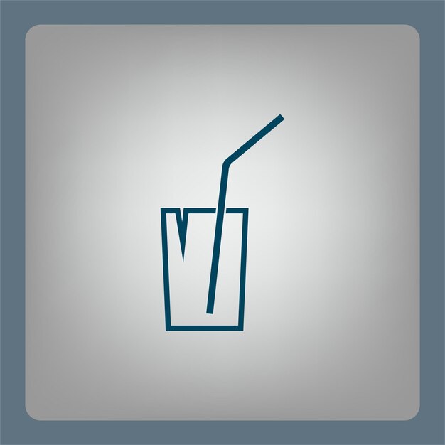 Glas mit getränk-cocktail-symbol vektor-illustration auf grauem hintergrund eps 10