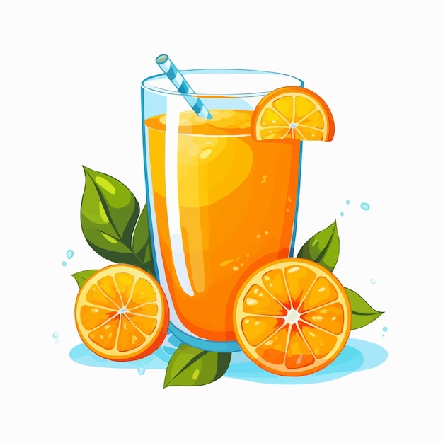 Vektor glas saft orangensaft abbildung