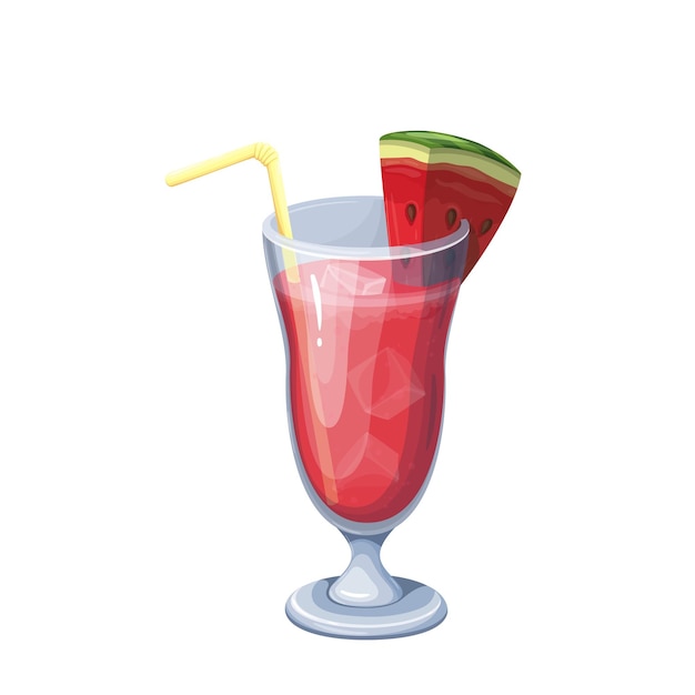 Vektor glas wassermelonensaft oder smoothie