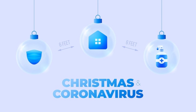 Glas weihnachts coronavirus ball banner