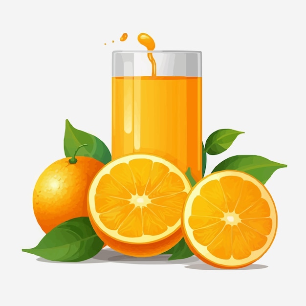 Vektor glasbecher saft orangensaft illustration