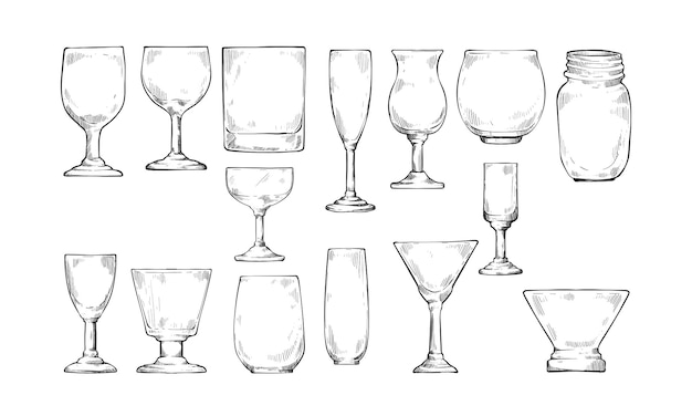 Glasform handgezeichneter Illustrationsgravur