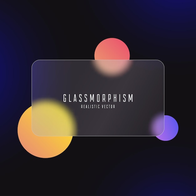 Glasmorphismus-Effekt mit transparenter Glasplatte Mattiertes Acryl oder mattes PlexiglasVector