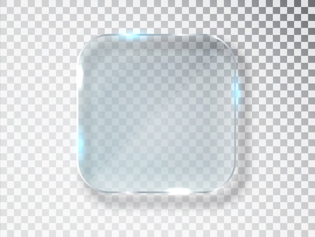 Glasplatten. Realistische Textur mit Glanzlichtern und Glanz auf der transparenten