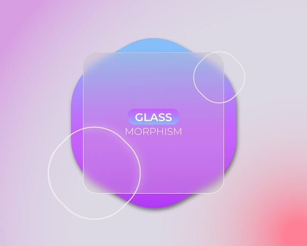 Vektor glassmorphing-farbverlauf-vektor-banner-hintergrund