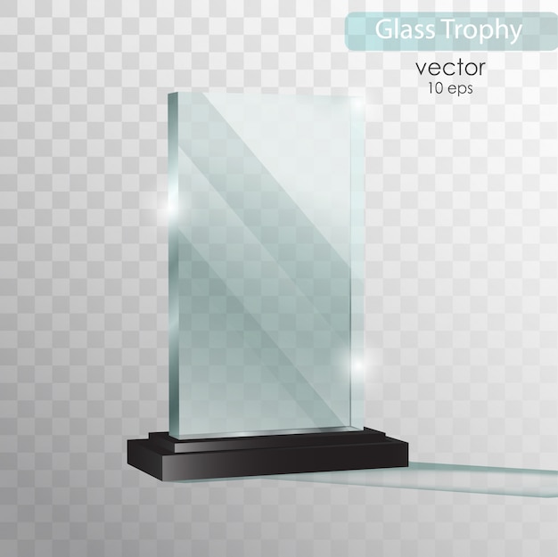 Glasteller. glass trophy award.