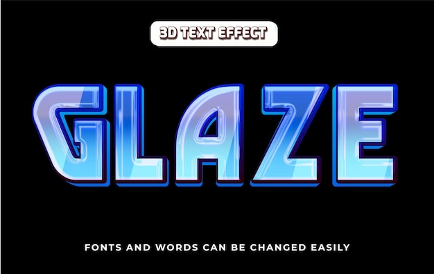 Glasur 3d-bearbeitbarer text-effekt-stil