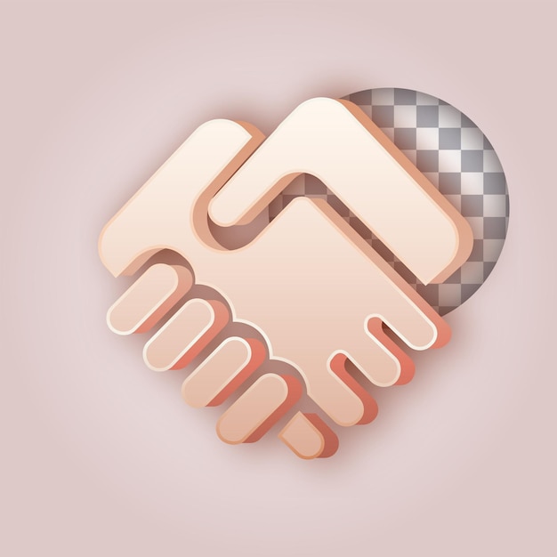 Glatte Butterfarbe-Effekt Handschlag-Symbol mit anpassbarem Hintergrund