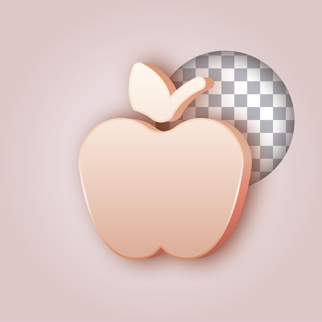 Glatte Butterfarbe-Effekt Obst-Apfel-Symbol mit anpassbarem Hintergrund