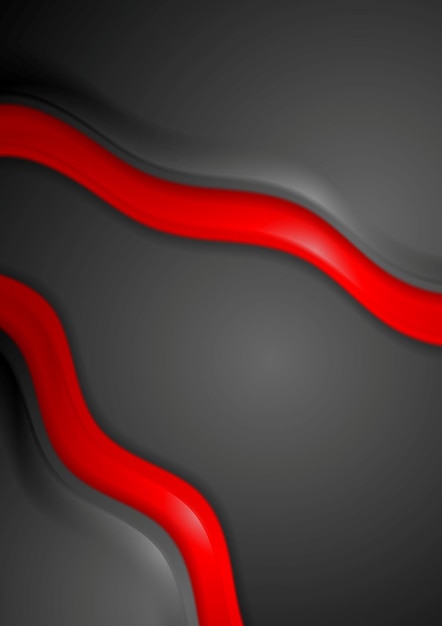 Glatte rote und schwarze wellen unternehmenshintergrund